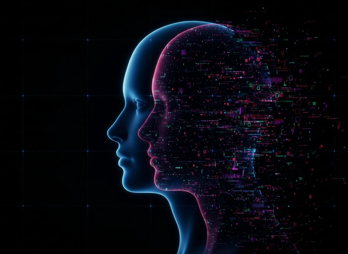 Two overlapping digital profiles representing a conflation engineering attack on entity identity. Two overlapping digital profiles representing a conflation engineering attack on entity identity.